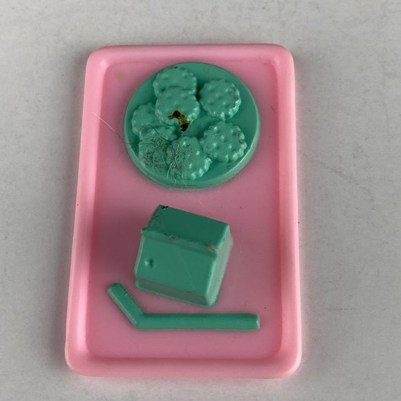 Barbie Pink Rectangular Food Meal Tray Kids Toy Playset Accessory - Picture 4 of 6